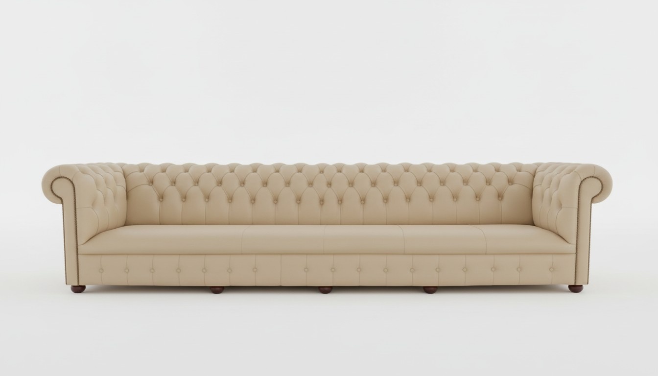 Chesterfield Sofa Spezial Anfertigung 300cm Lang für Hotel Disko Gewerbe Villa