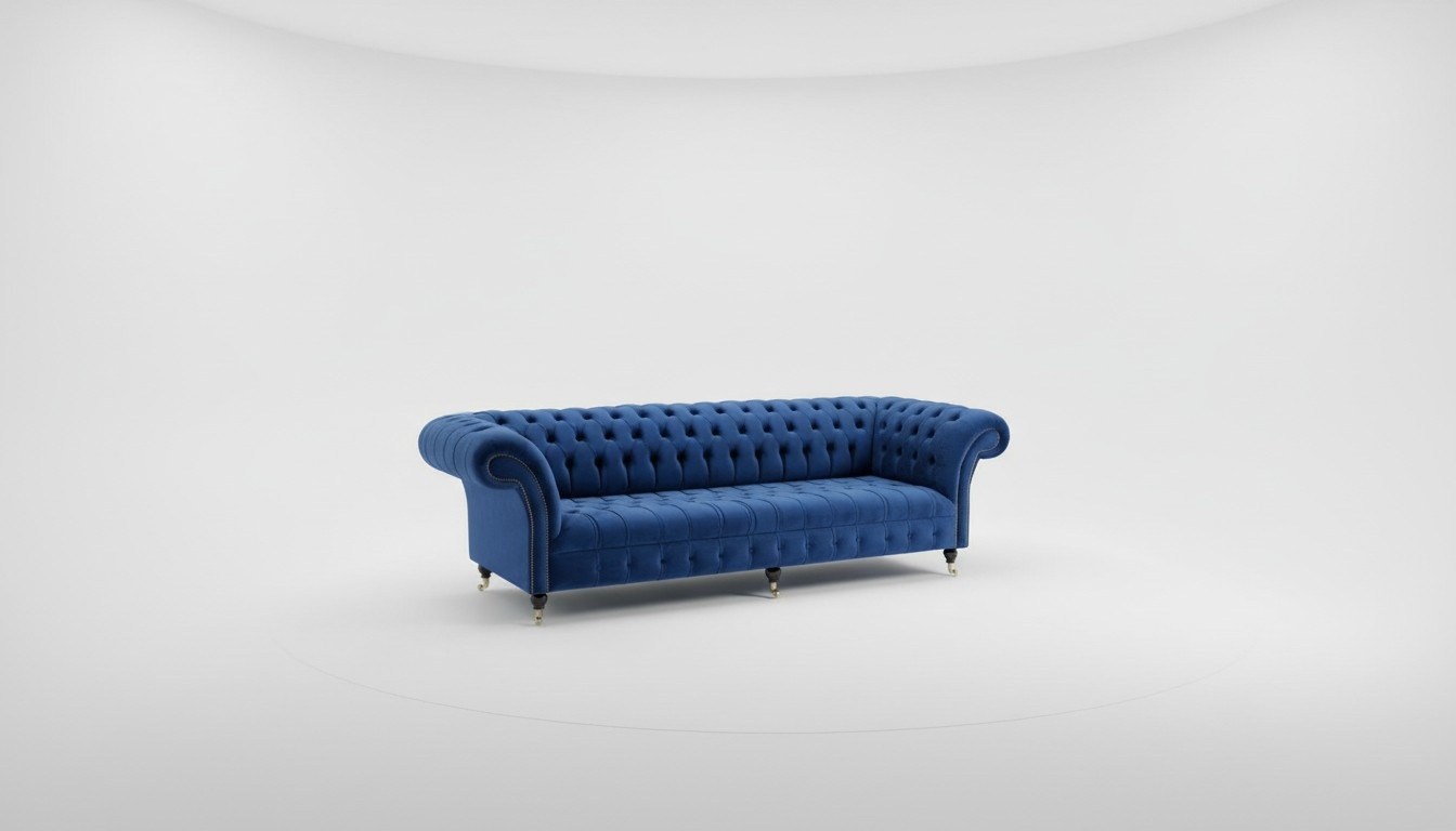 Chesterfield Sofa Textil Polster Design Luxus Couch Klassische Sofa 4 Sitzer