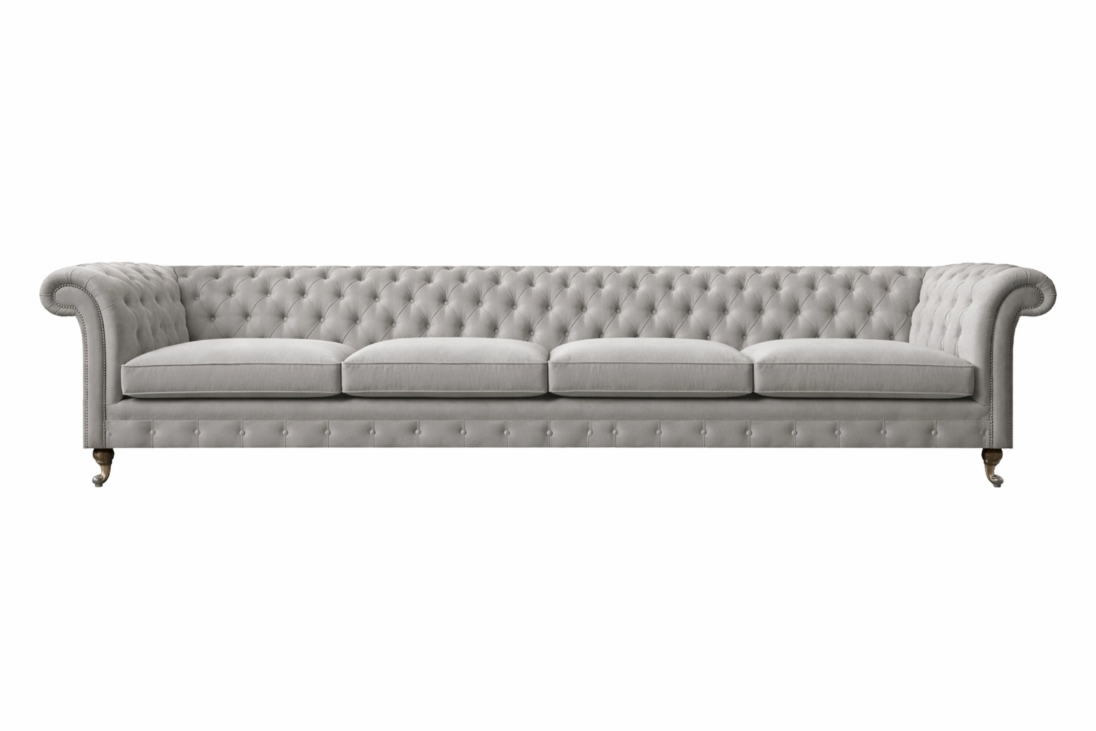 Chesterfield Sofa Viersitzer Couch Wohnzimmer Luxus Polster Grau Einrichtung