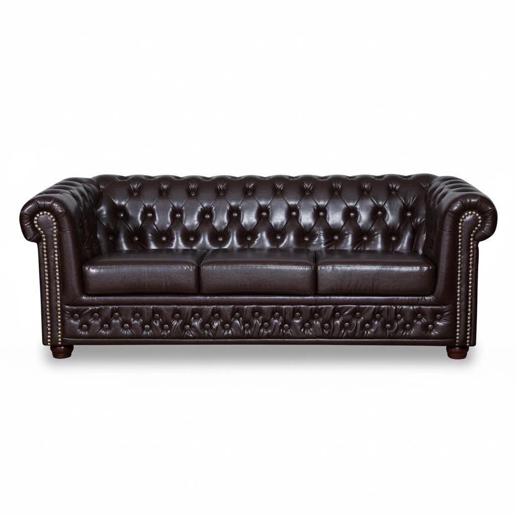 Chesterfield Sofagarnitur Sofa 3+1+1 Couch Polster Set Sofas Couchen Yorki Neu