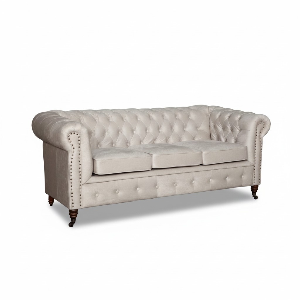 Chesterfield Sofagarnitur Sofa 3+1 Couch Polster Stoff Set Sofas neu