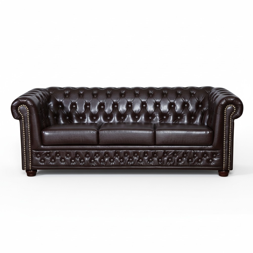 Chesterfield Sofagarnitur Sofa Polster Design Leder Stoff Garnituren 3+2 Couch
