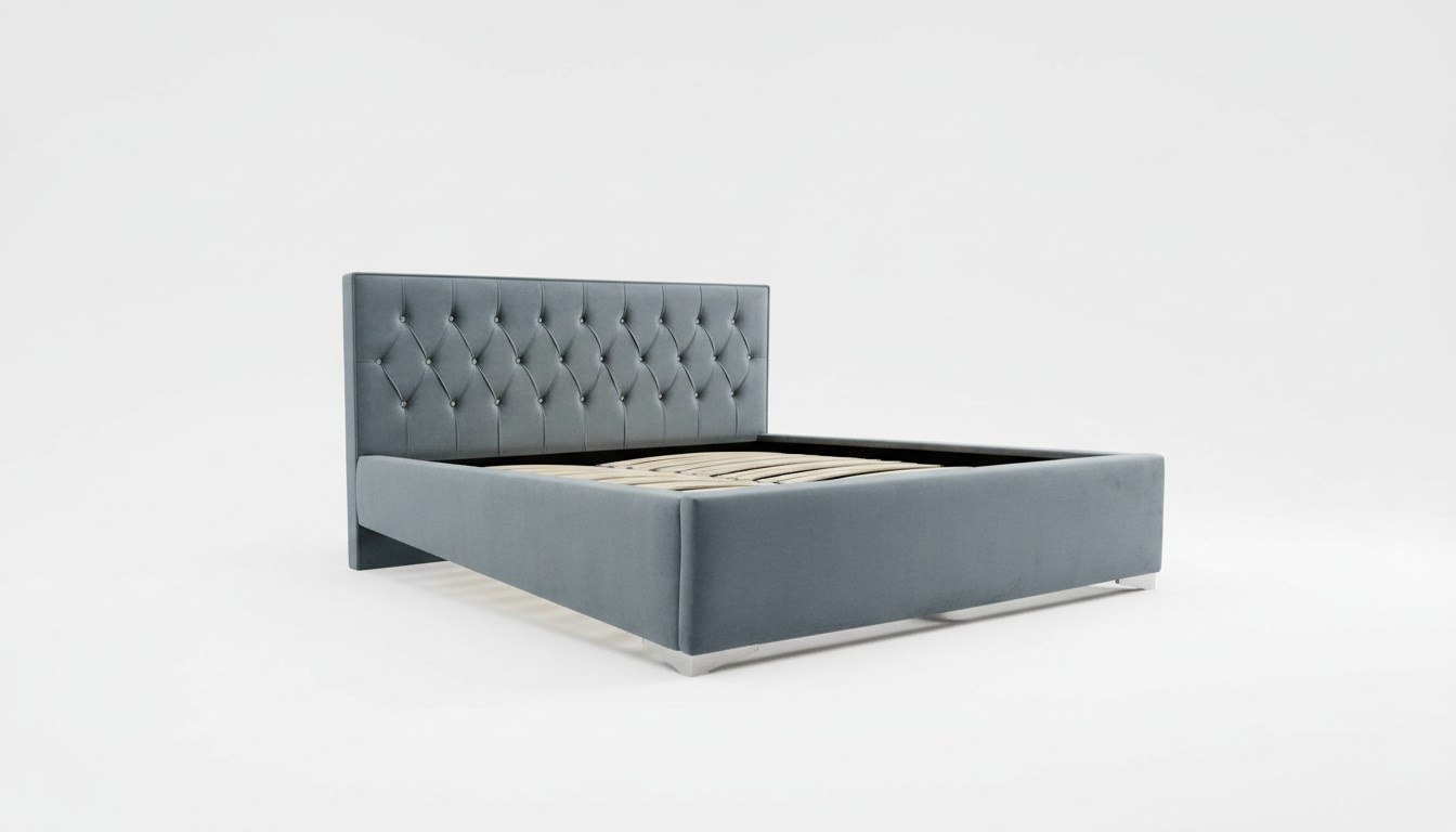 Chesterfield Textil Bett Polster Design 140x200 Doppelbett Betten Bettgestell