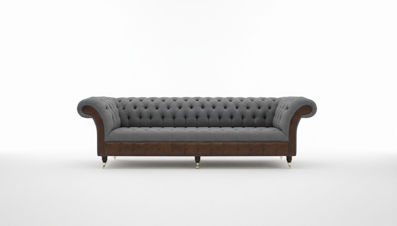Chesterfield Textil Polster Design Luxus Couch Sofa Klassische 4 Sitzer