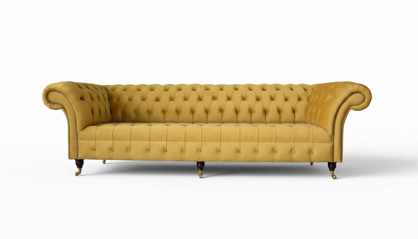 Chesterfield Textil Polster Luxus Sofa Design Couch Sofa 4 Sitzer Neu4