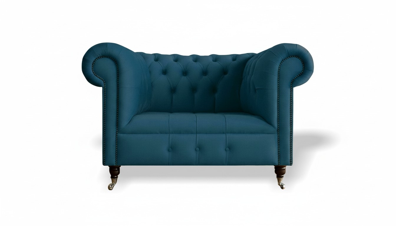 Chesterfield Textil Polster Sofas Design Luxus Couch Sofa Sessel 1 Sitzer Neu