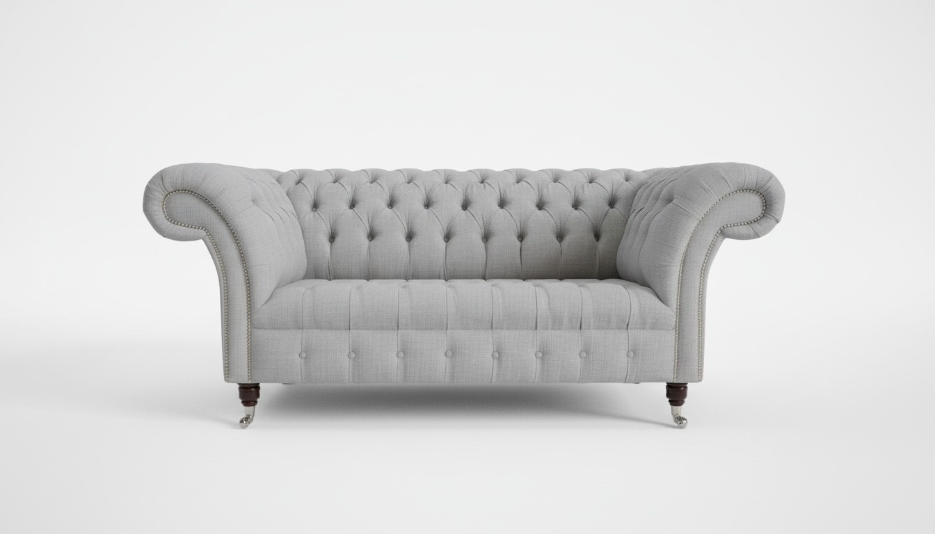 Chesterfield Textil Polster Sofas Design Sofa 2 Sitzer Sofa Luxus Stoffsofas