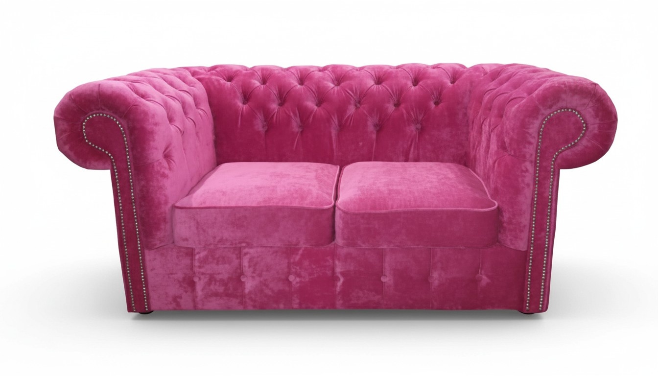 Chesterfield Textil Samt Stoff Sofa Couch Polster 2 Sitz Klassische Couchen Neu!