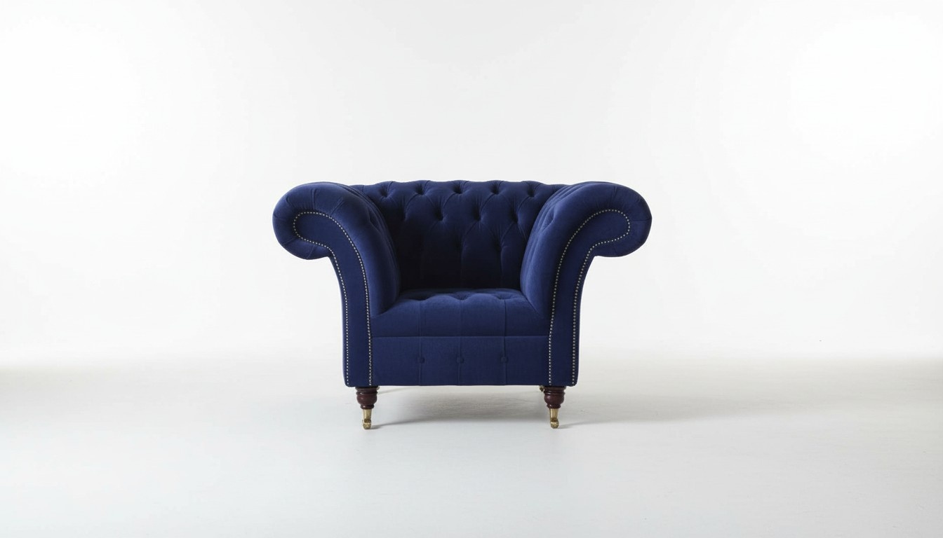 Chesterfield Textil Sessel 1 Sitzer Sofa Polster Design Luxus Modern