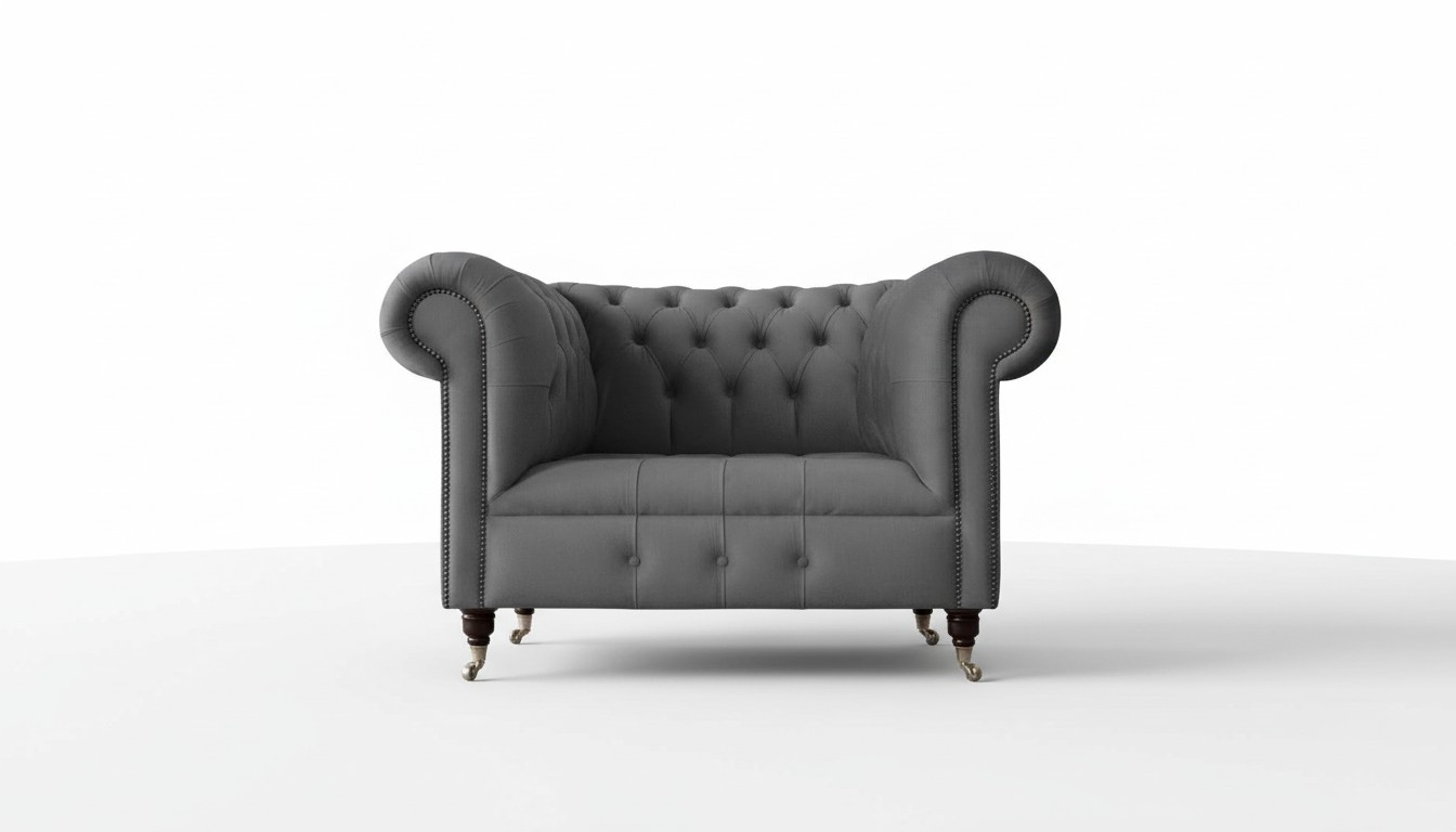 Chesterfield Textil Sessel 1 Sitzer Sofa Polster Design Luxus Klassische