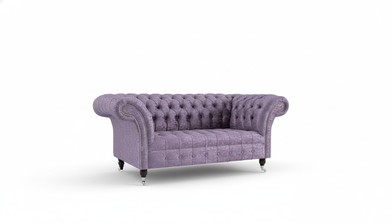 Chesterfield Textil Sofa 2 Sitzer Polster Sofas Design Luxus Couch Stoffsofas