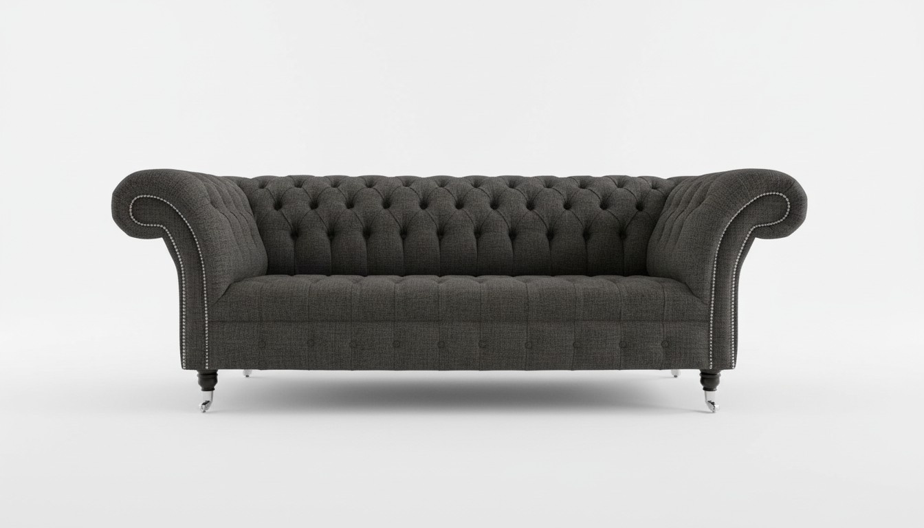 Chesterfield Textil Sofa 3-Sitzer Polstersofas Design Luxus Stoffsofas Neu