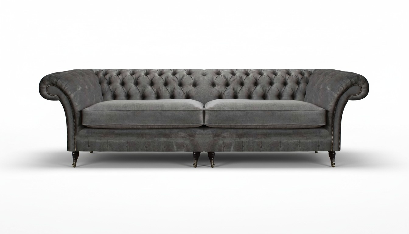 Chesterfield Textil Zweisitzer Sofa Couch Modern Design Möbel Textil