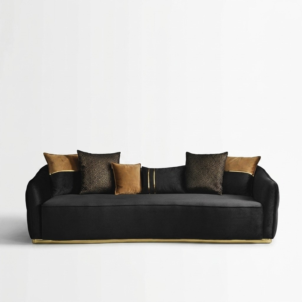 Chesterfield Viersitzer Sofa 4 Sitzer Sofas Stoff Polyester Blau Neu