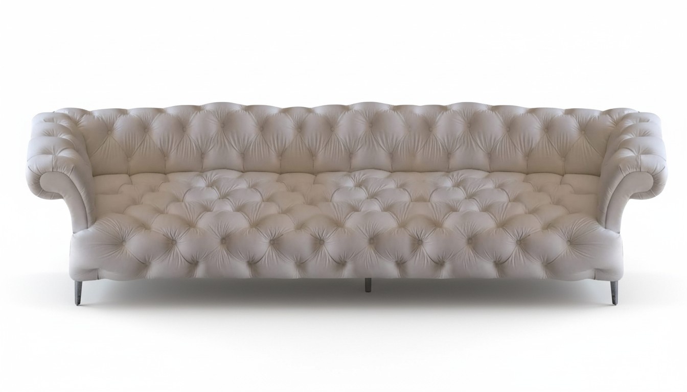 Chesterfield Weiß Viersitzer Leder Neu Sofa Couch Einrichtung Modern Wohnzimmer