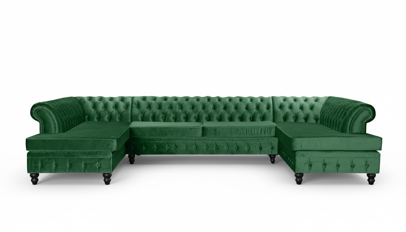 Chesterfield Wohnzimmer Couch Wohnlandschaft xxl Sofa Couchen Polster Ecke Samt