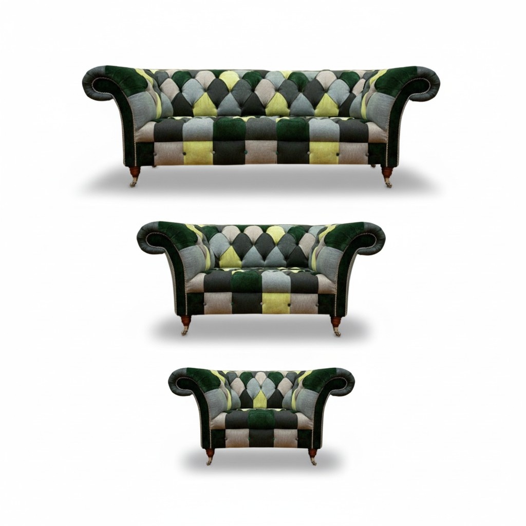 Chesterfield Wohnzimmer Modern Polstermöbel Sofagarnitur 3tlg 3+2+1