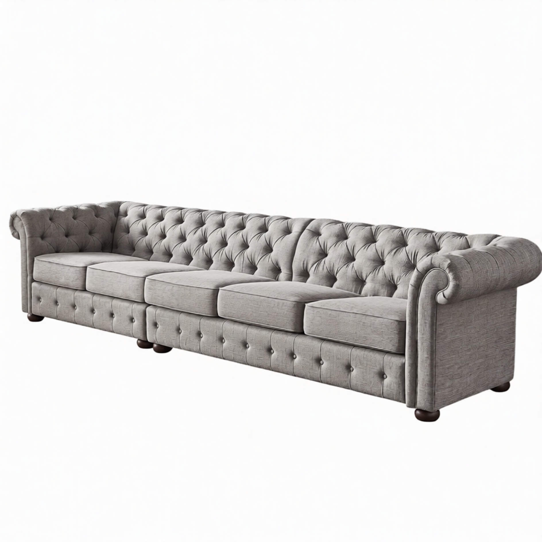 Chesterfield Wohnzimmer Polster Möbel Sofa Couch Fünfsitzer Textil Couchen