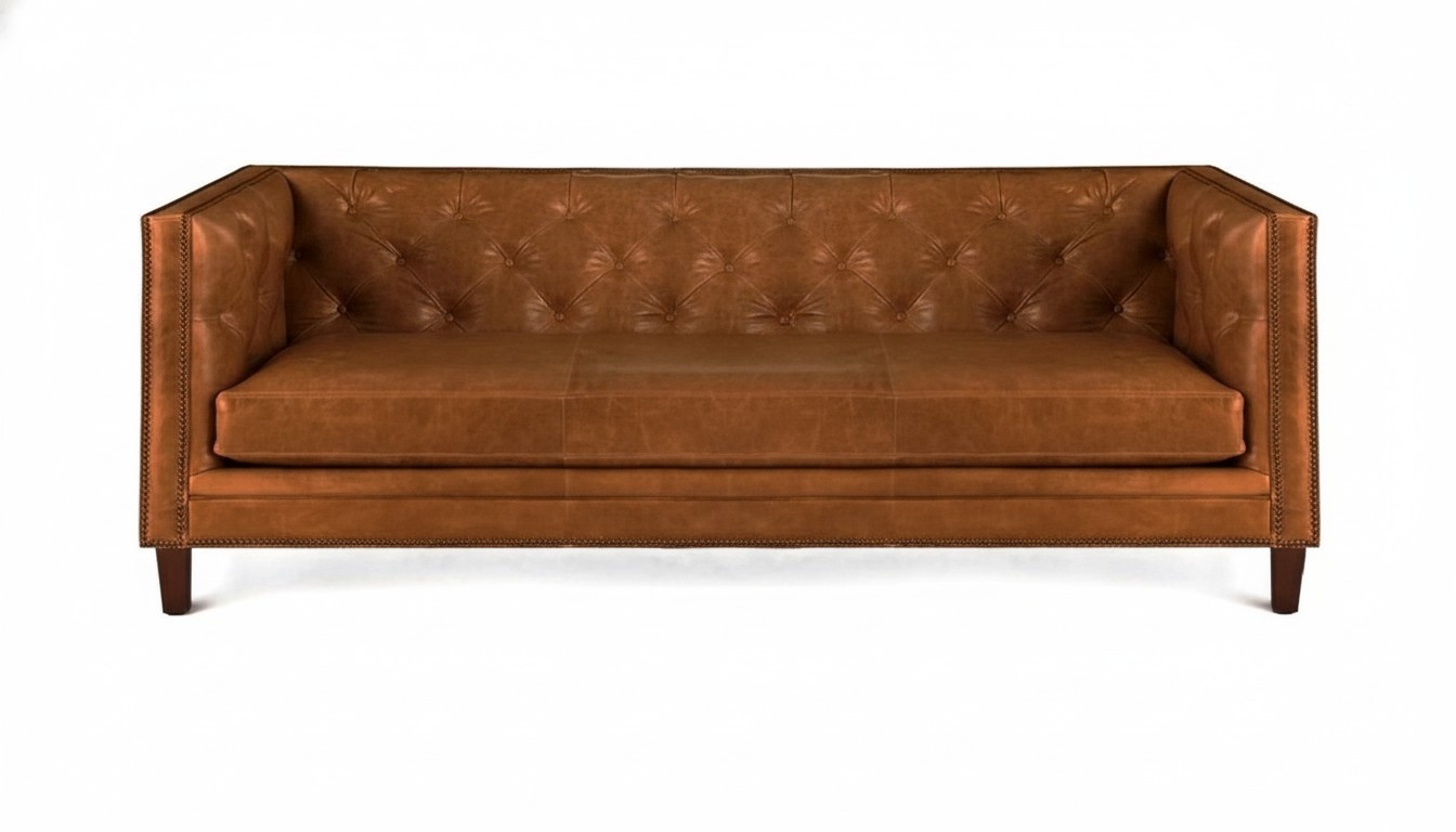 Chesterfield Wohnzimmer Sofa Design Couchen Braun Italienische Stil Möbel Stoff