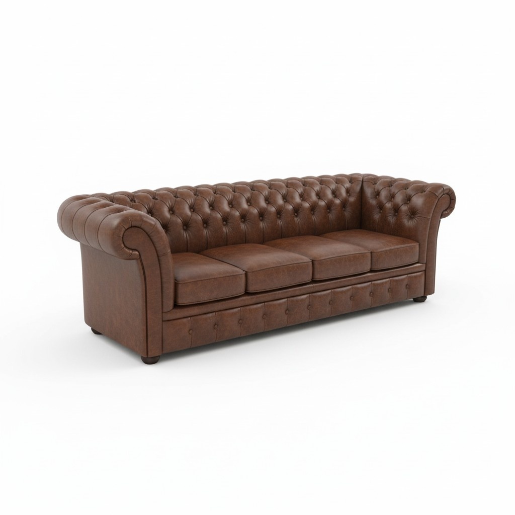 CHESTERFIELD XXL 270cm Big Sofa Couch LEDER SOFA 5-SITZER GARNITUR Winchester