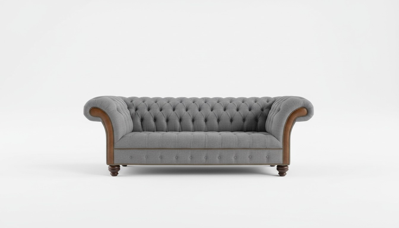 Chesterfield XXL Sofa Couch 3 Sitzer Polster Textil Stoff Couchen Elegante