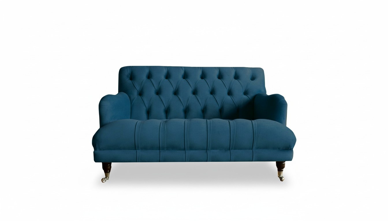 Chesterfield Zweisitzer Couch Polster Turkis Couchen Sofas Sitzpolster Textil