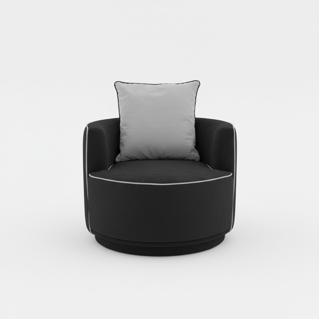Cocktailsessel Sessel Ohrensessel Stoff Wohnzimmer Schwarz Modern