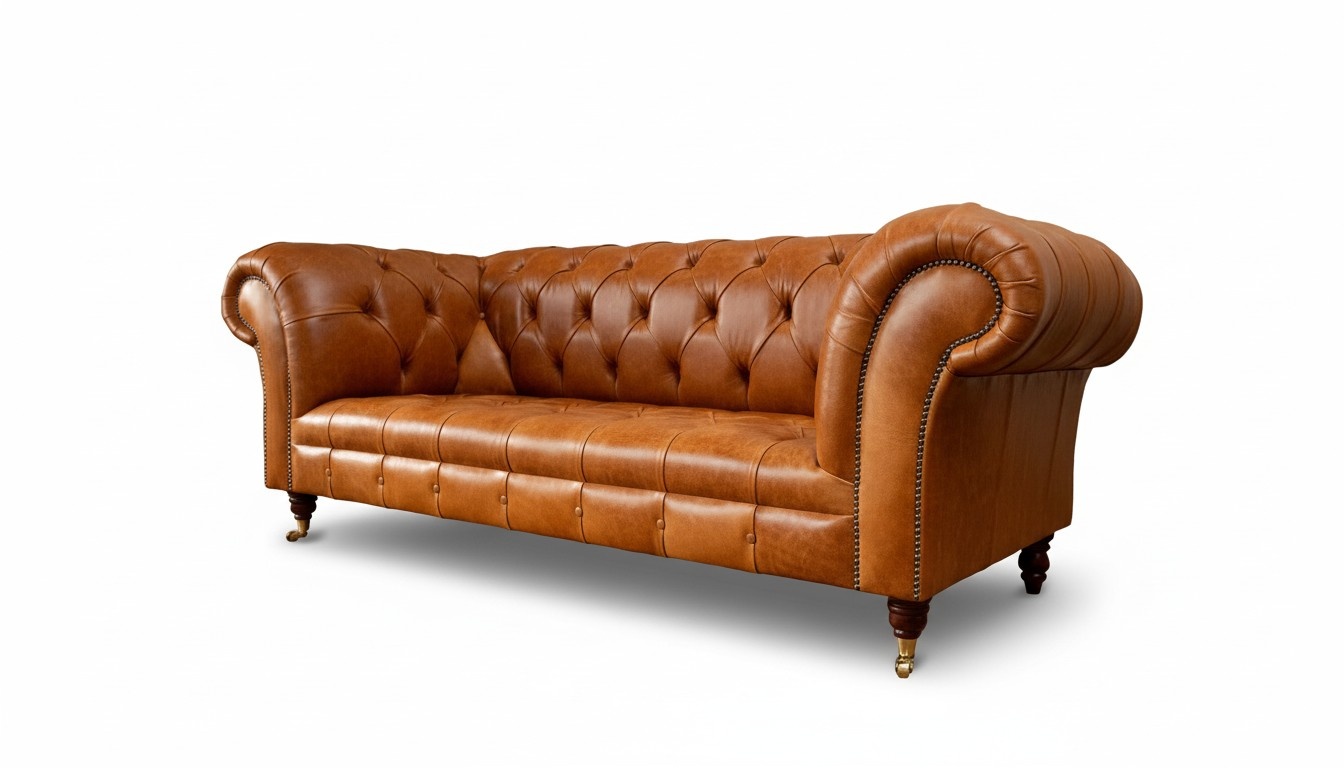 Cognac Sofa 3 Sitzer Polster Sofas Design Luxus Möbel Leder Couchen Dreisitzer