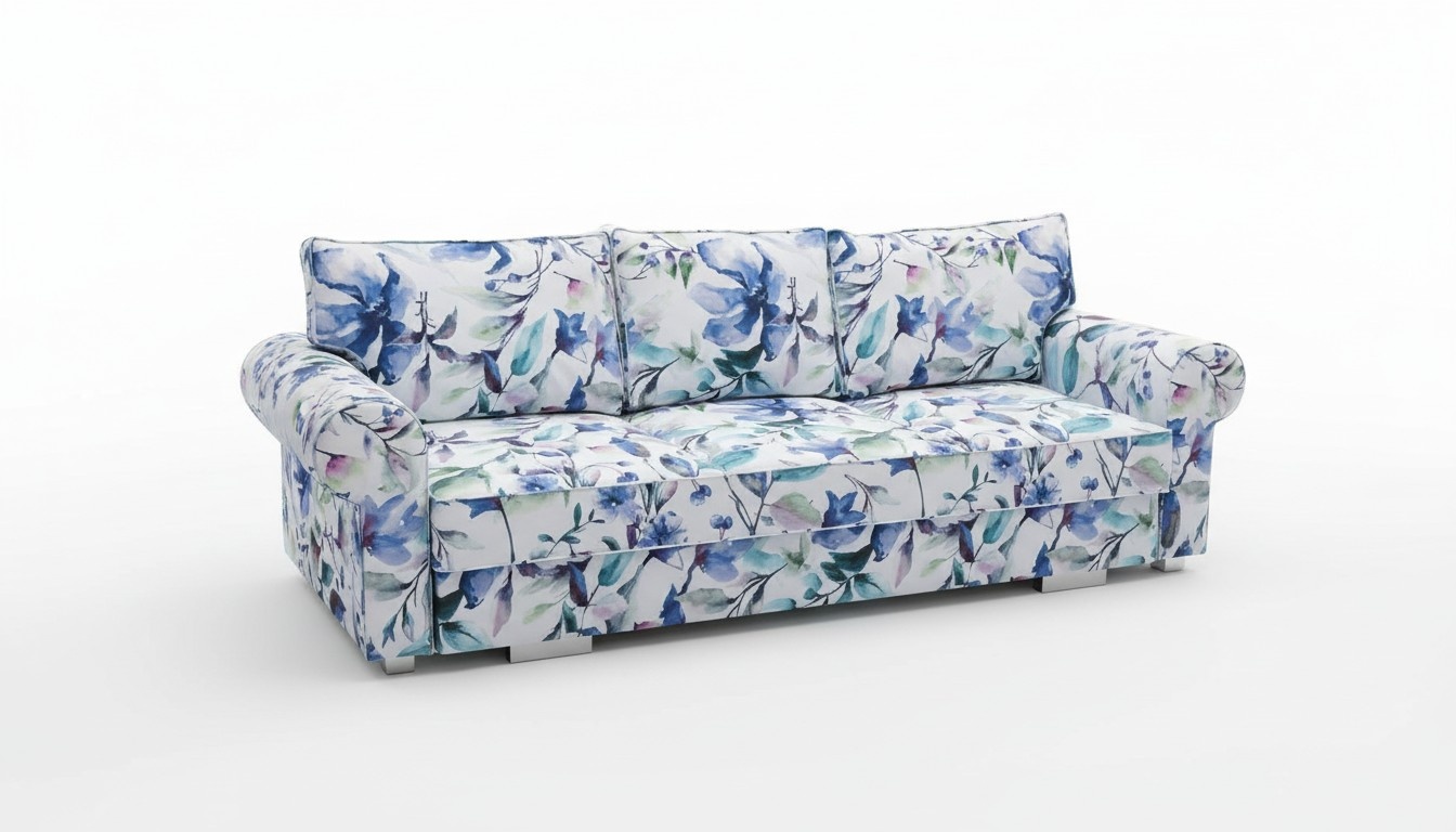 Couch Schlafsofa Sofa Blumen Wohnlandschaft Bettkasten Couchen Sofa