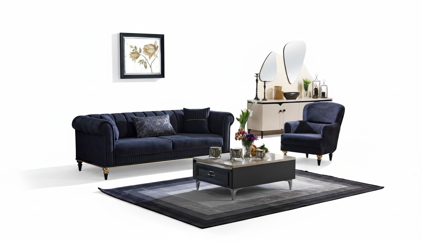Couch Sofagarnitur Polstermöbel Sitzgruppe Wohnlandschaft Lounge Sofa 3+1