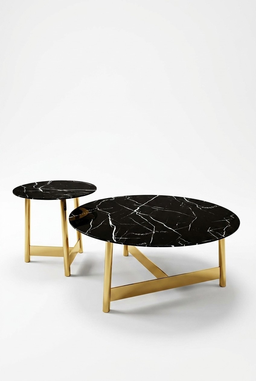 Couch Tisch Glas Sofa Rund Beistell Runde Tische Metall Italien Möbel