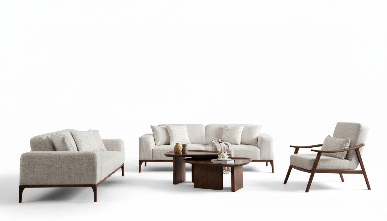 Couchgarnitur 2x Sofas 3 Sitzer Sessel Couchtisch Set Weiß Wohnzimmer