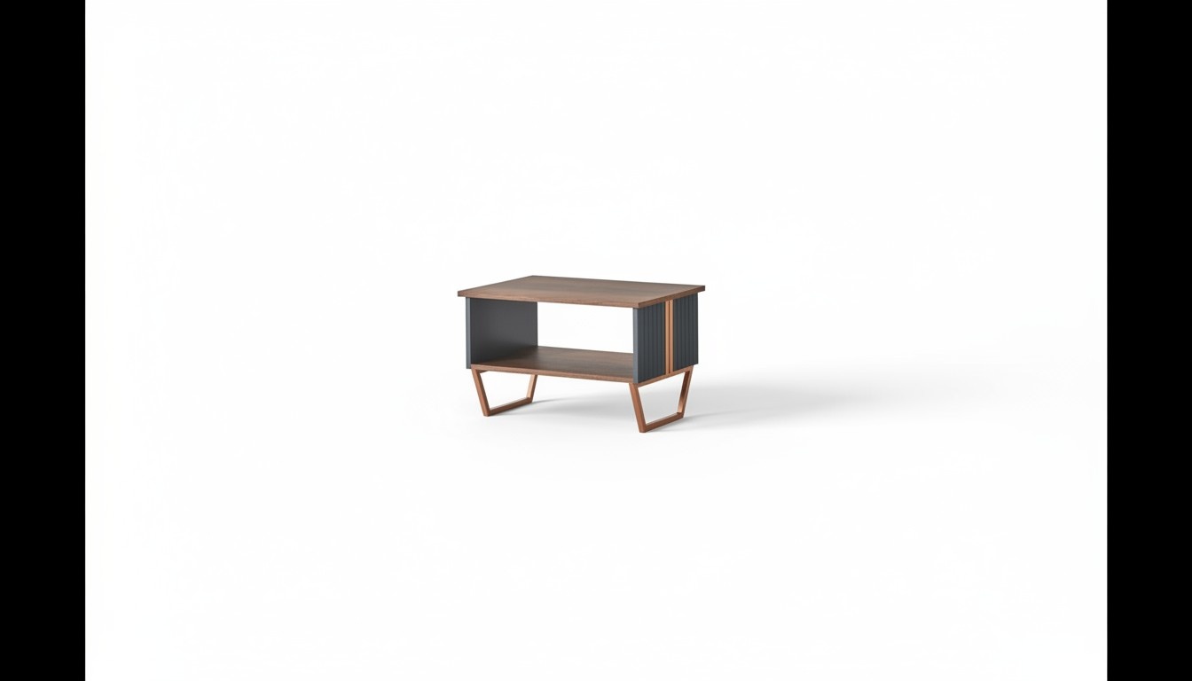 Couchtisch Braun Grau Zweifarbig Arbeitszimmer Modern Rechteckig Form