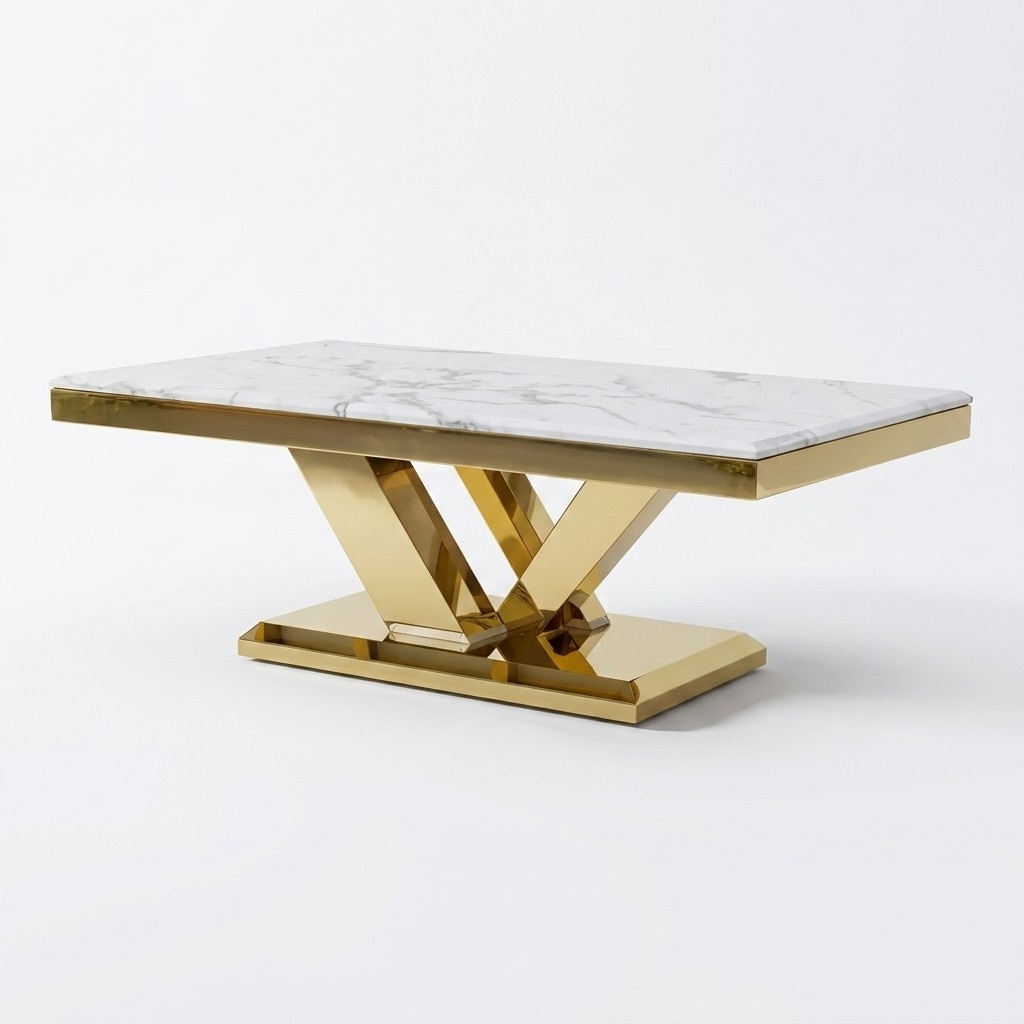 Couchtisch Design Tisch Wohnzimmer Luxus Couchtische Möbel 130x70 Metall