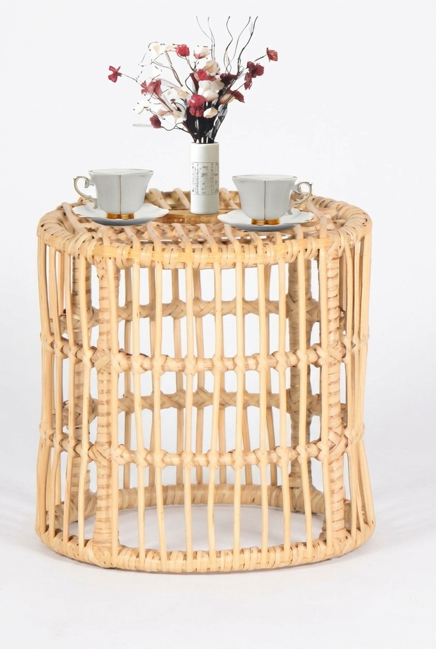 Couchtisch Hochwertige Rattan GartenMöbel Terrasse Beige Exclusive Modern Luxus
