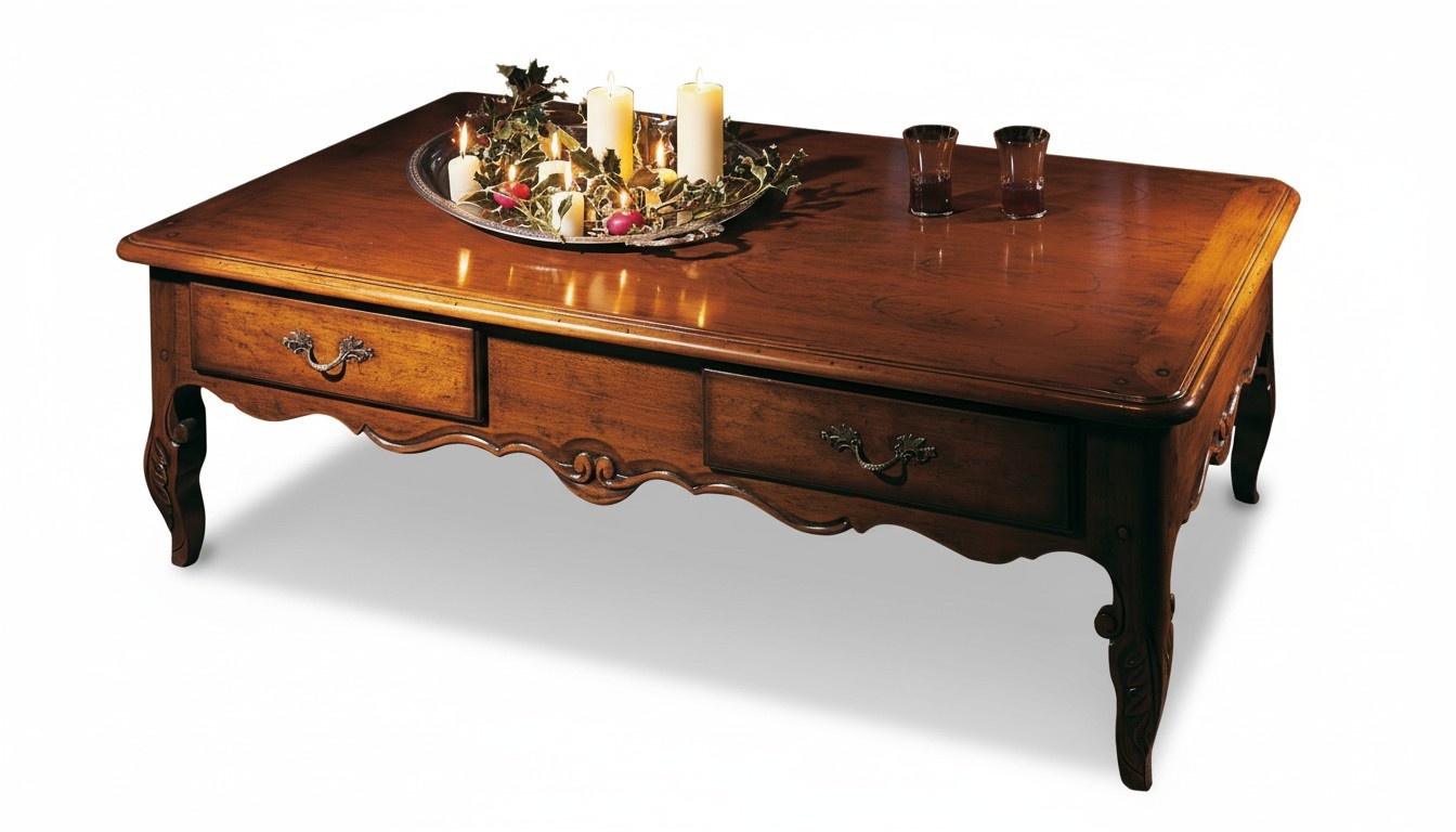 Couchtisch Holz rahmen Kaffeetisch Nachttisch 136x75x43cm