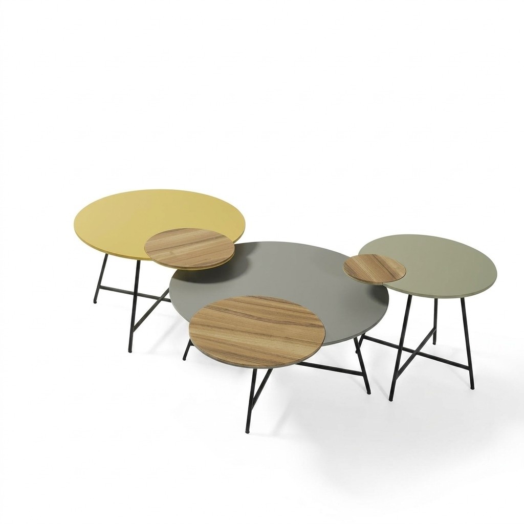 Couchtisch Luxus Design Tisch Kaffee Beistell Wohnzimmer Rund Tisch 3tlg.