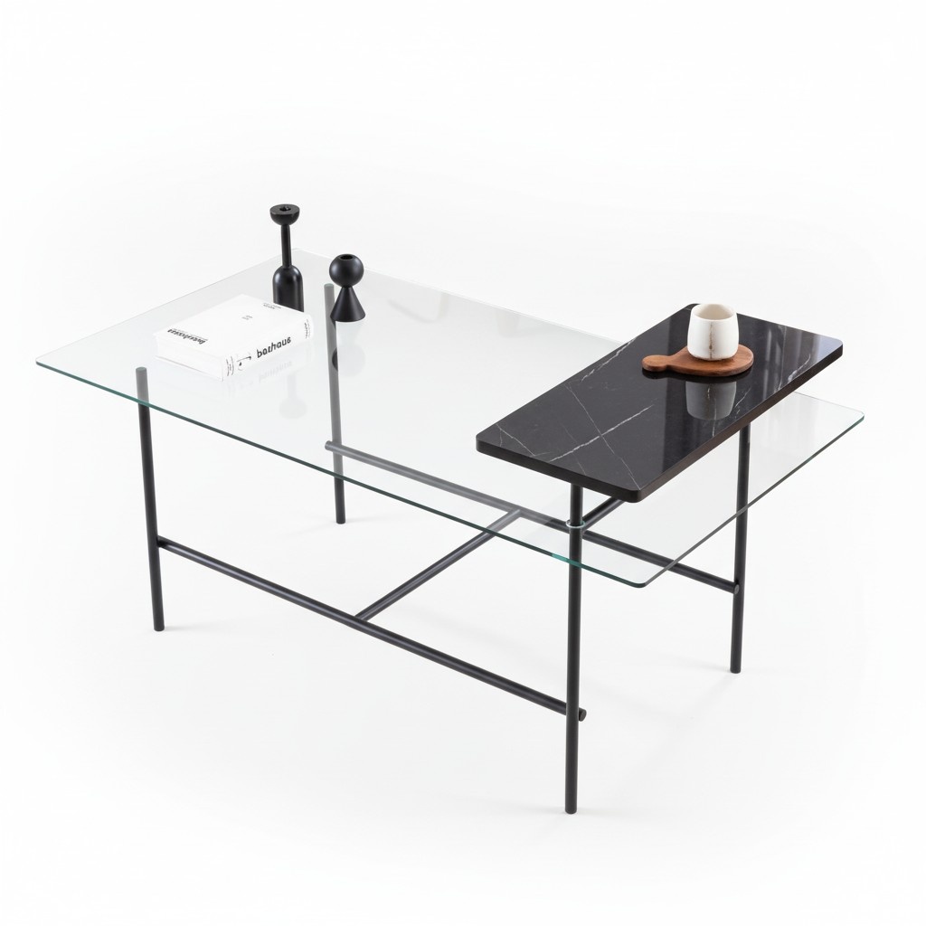 Couchtisch mit Ablage für heiße Getränke Wohnzimmer Tisch 110x60