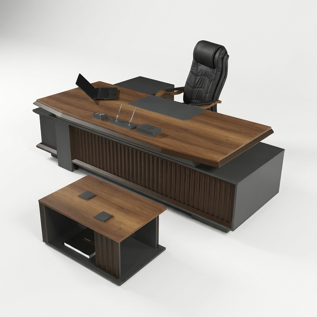 Couchtisch mit Schreibtisch Arbeitszimmer Tisch-Set Holztische Büromöbel