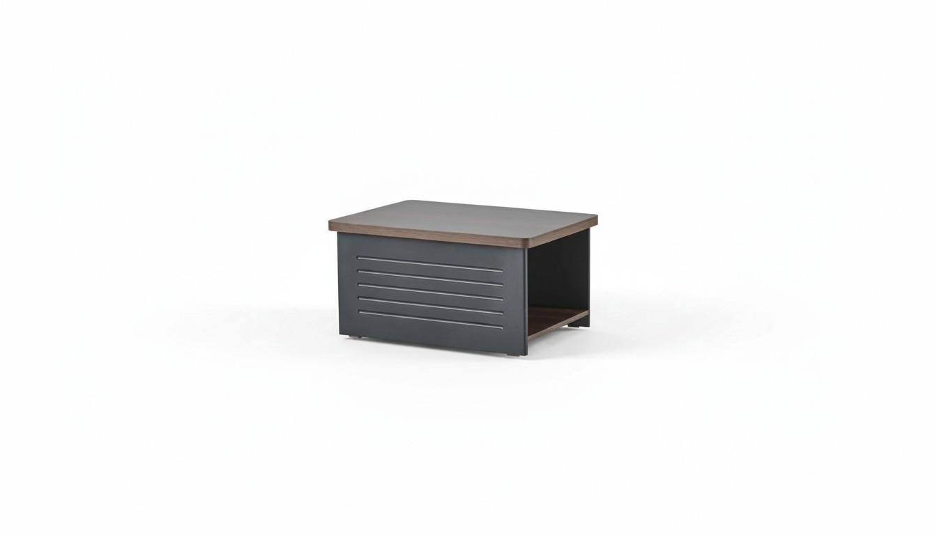 Couchtisch Rechteck Form Arbeitszimmer Schwarz Modern Einfarbig Regal
