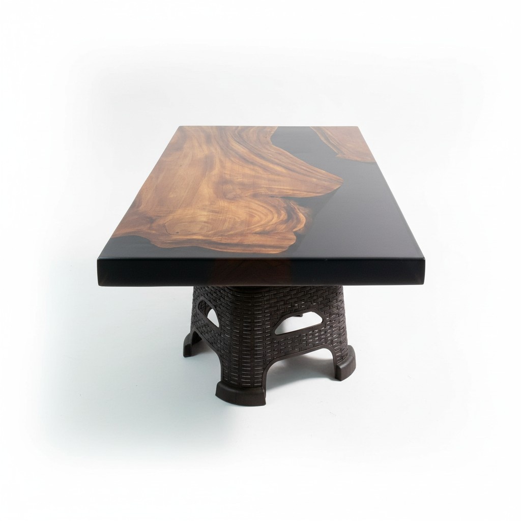 Couchtisch River Tisch Massiv Tische 100x60 Flusstisch Echtes Holz Epoxidharz