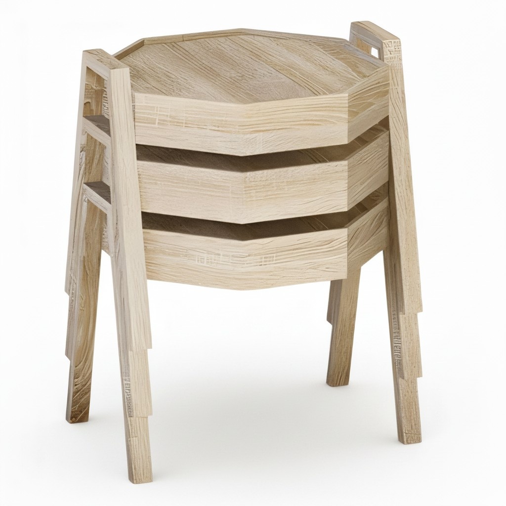 Couchtisch-Set aus Holz in Beige modern elegant