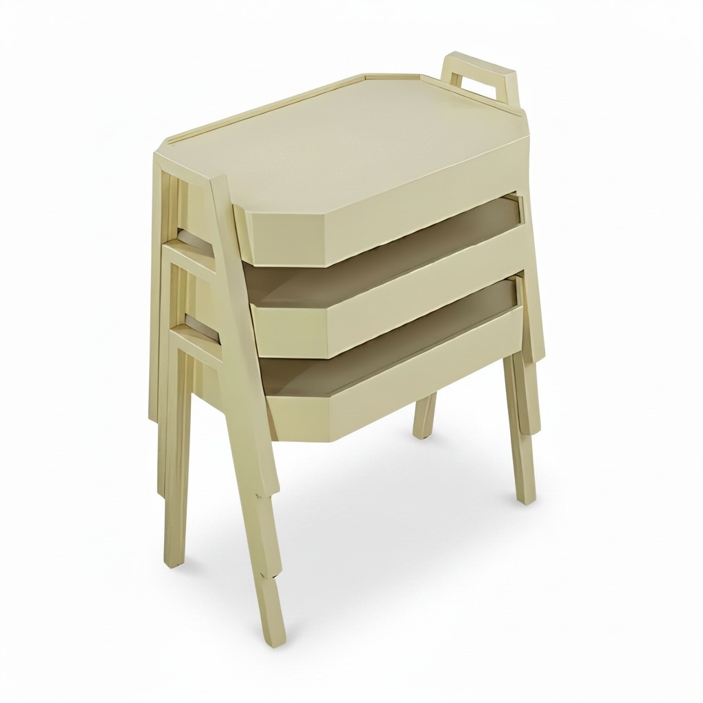 Couchtisch-Set aus Holz in Beige modern elegant