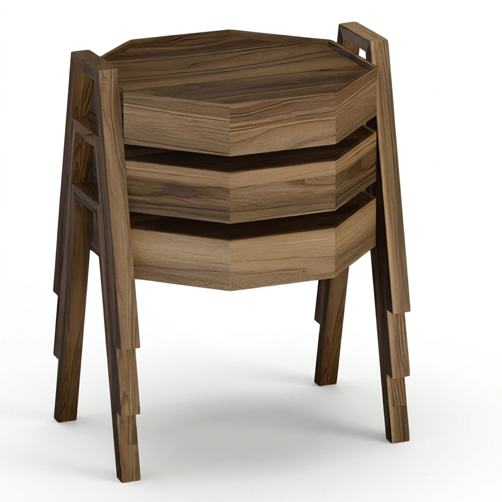 Couchtisch-Set aus Holz in Braun modern eleganter Wohnstil
