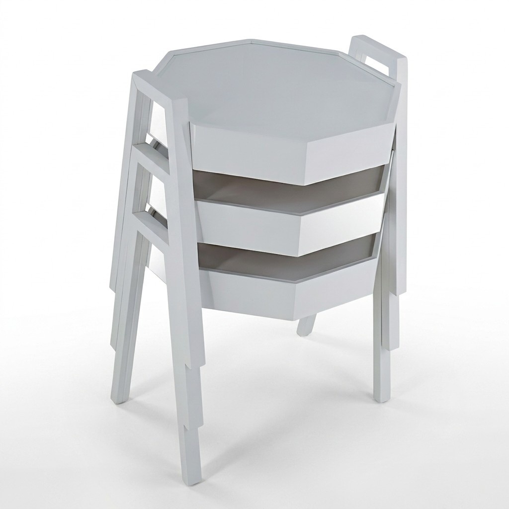 Couchtisch-Set aus Holz in Weiß modern und stilvoll