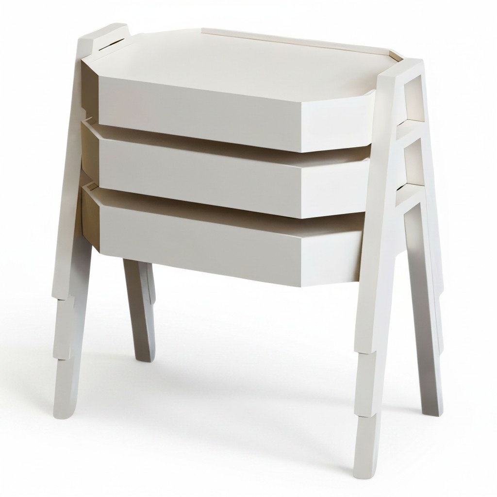 Couchtisch-Set aus Holz in Weiß, modernes und elegantes Design