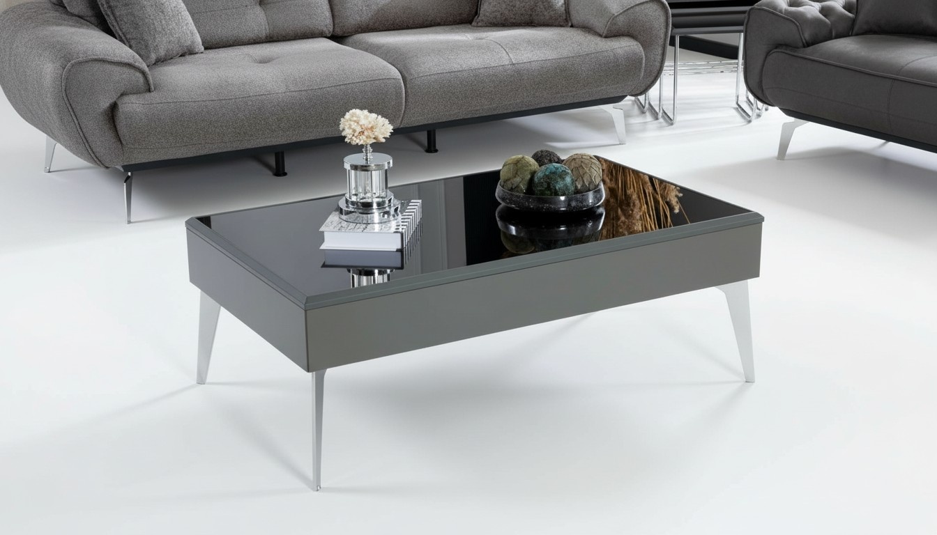 Couchtisch Wohnzimmer Holz Luxus Möbel Moderne Farbe Grau neu