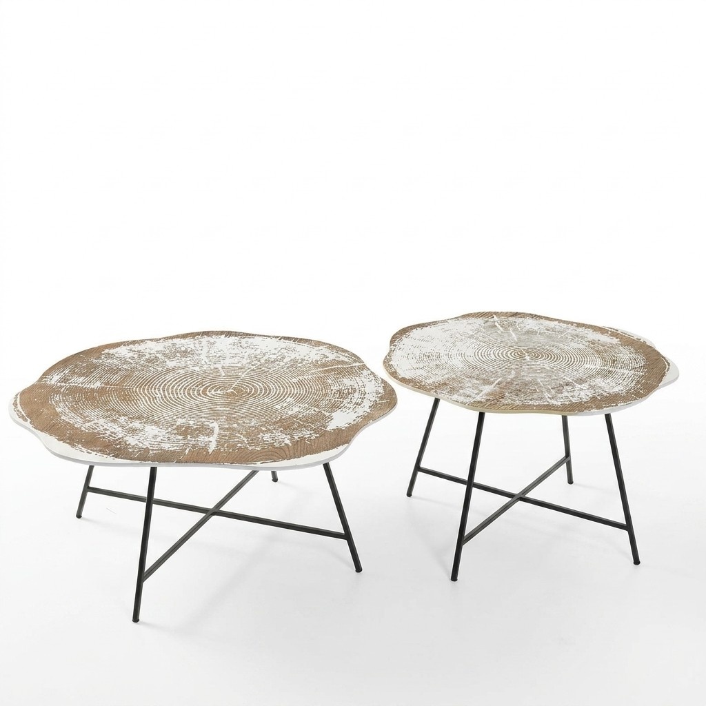 Couchtische 2er Set Couchtische Tische Designer Rund 2tlg Kaffeetische