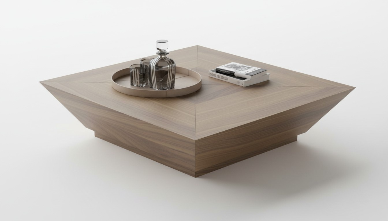 Couchtische Rechteckiger Luxus Designer Tische Walnuss Natur