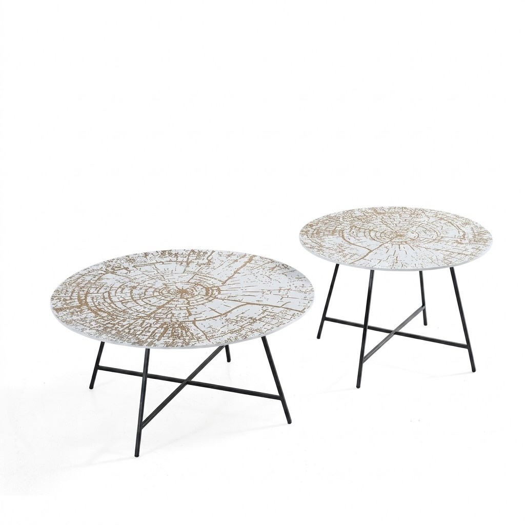 Couchtische Tische Beistelltische Wohnzimmer Modern Luxus Braun 2 tlg.